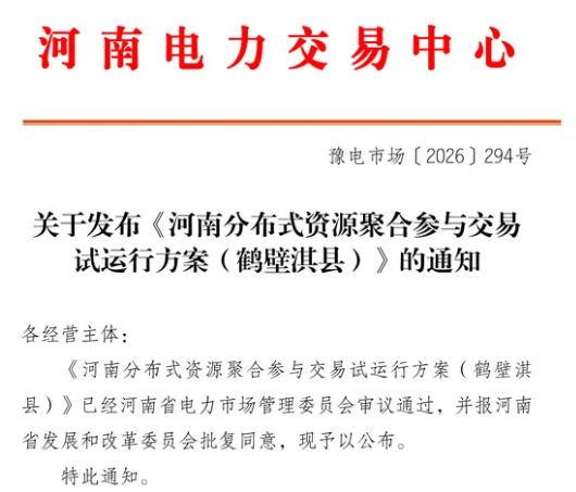 河南丨分布式资源聚合交易试运行方案（鹤壁淇县）：三类主体可参与